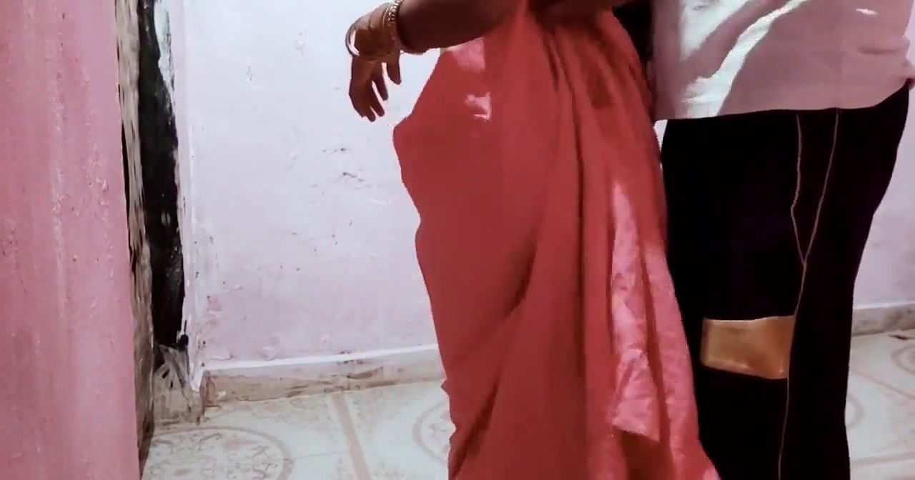 Indian couple sex in standing doggy position