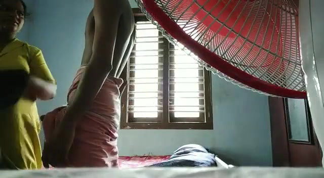 college guy sucking boob maid