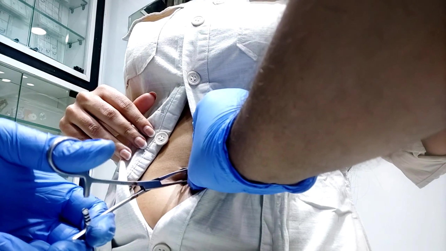 sexy cute girl navel piercing