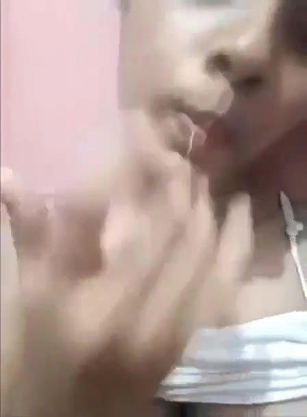 Cute gf hairy pussy fingering