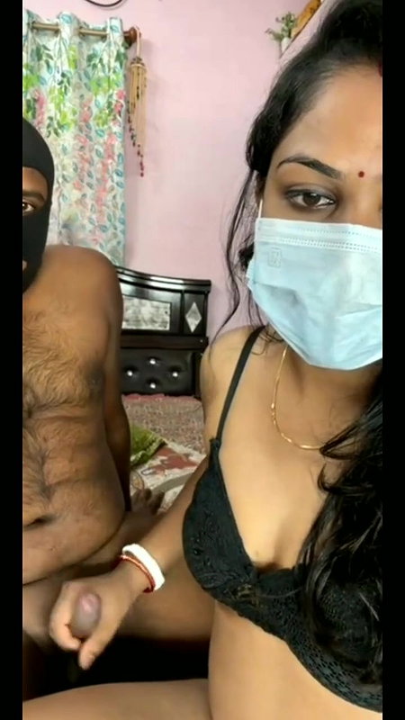 Pink vibrator in pussy of hot bhabhi