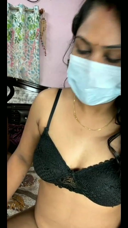 Pink vibrator in pussy of hot bhabhi