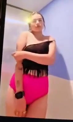 cute beautiful girl showing her big boobs in bathroom to bf smile