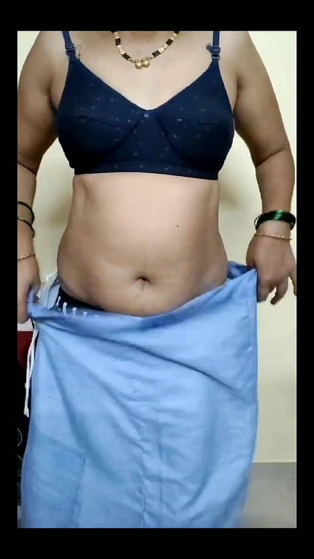 Hot pink satin silk saree aunty dress removed