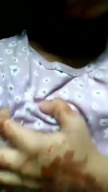 cute young gf pressing boobs with dress