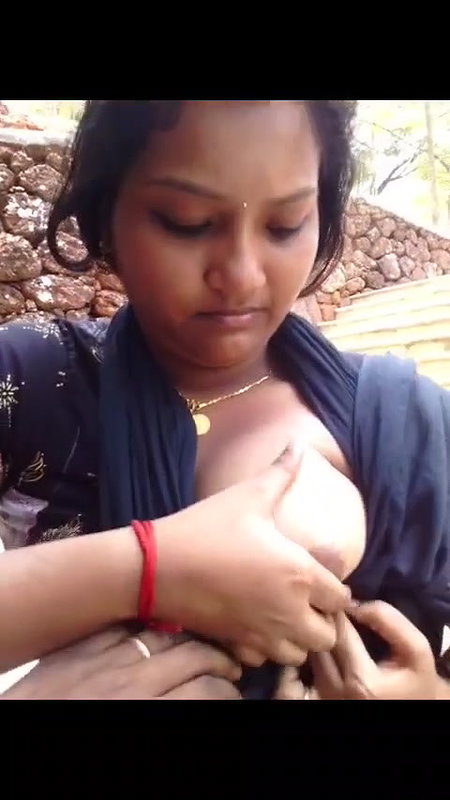 Shy Young Girl Outdoor Boobs Pressed By Boyfriend