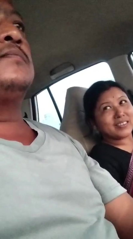 cute Assamese wife blowjob to husband in running car