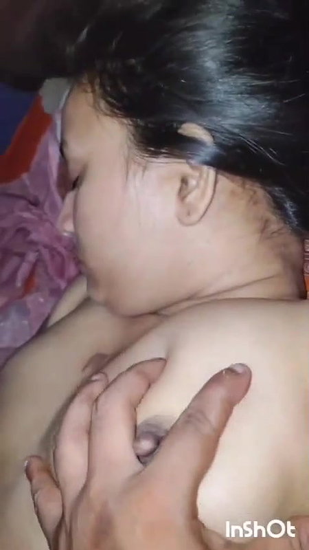 sleeping wife nude boob press by Bengali husband