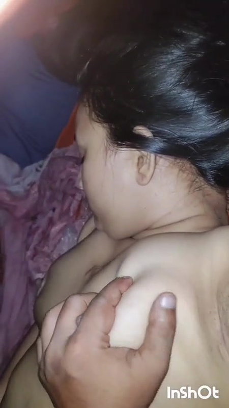 sleeping wife nude boob press by Bengali husband