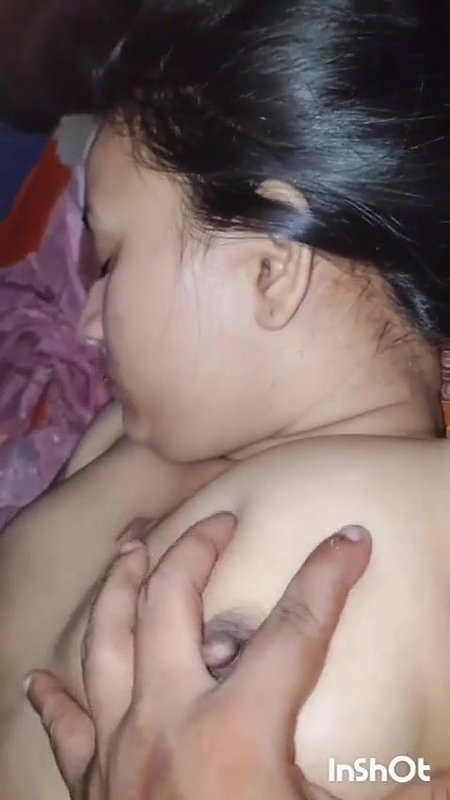 sleeping wife nude boob press by Bengali husband