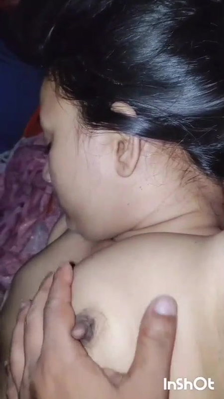 sleeping wife nude boob press by Bengali husband