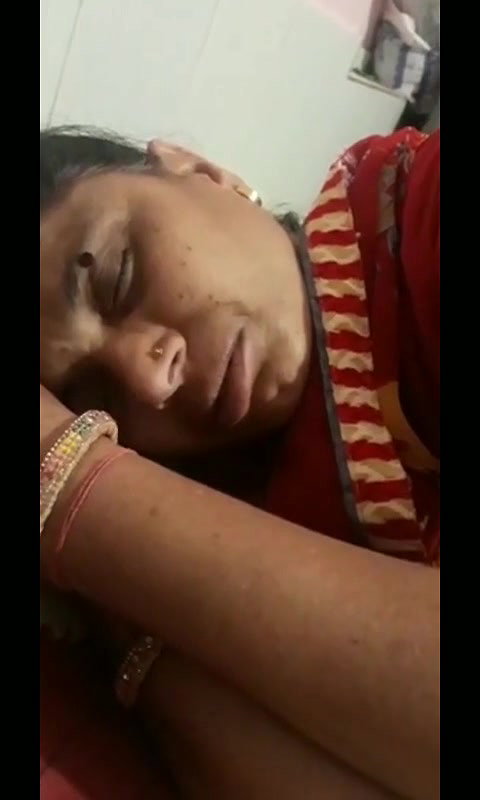 Mature Aunty sleeping and hand job