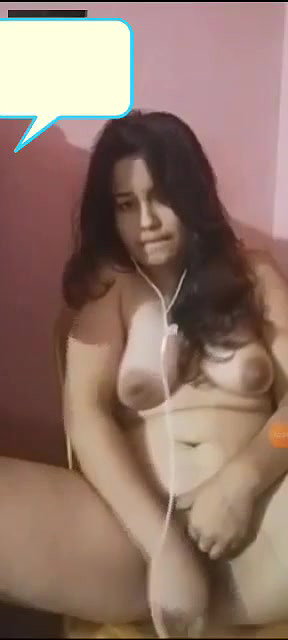 horny girlfriend with dildo masturbating on video call