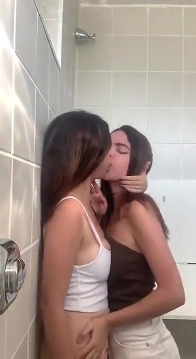 Girl boob press naughty play kissing