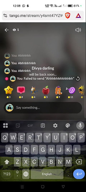 Divya darling tango 121 video