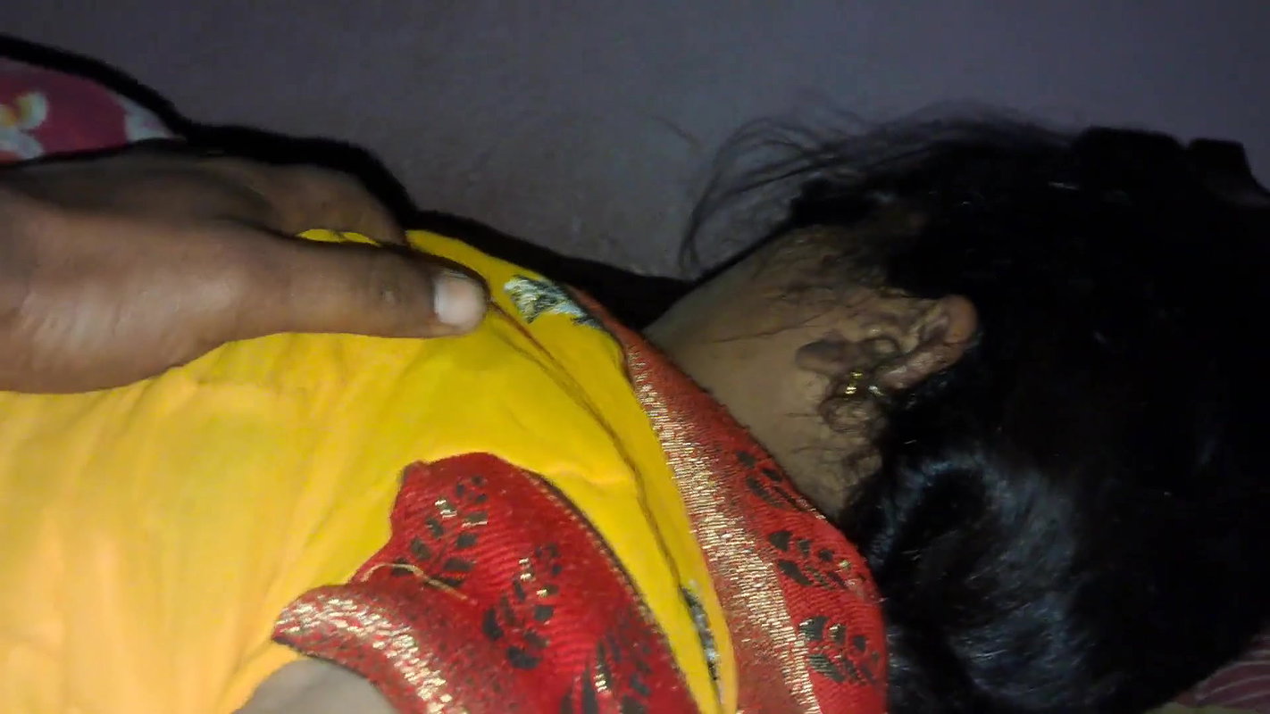 Sleeping wife boobs pressing and record by hubby