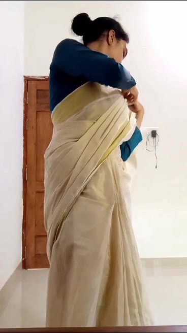 Horny Mallu Bitch In Saree Undressing For You