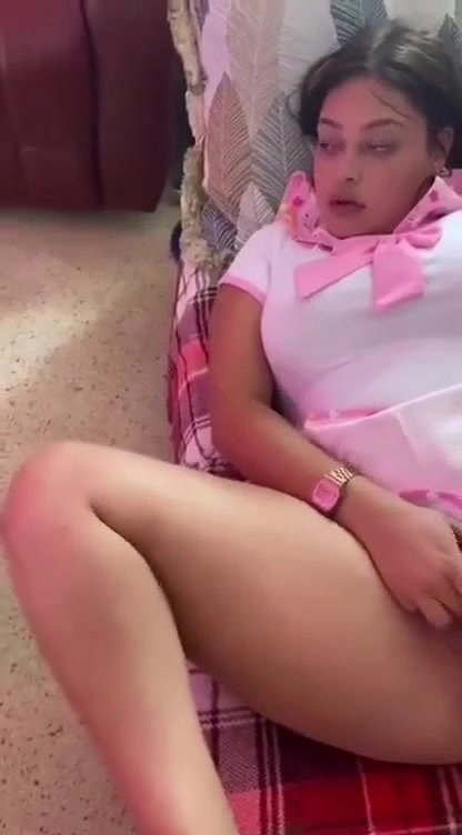 Horny bitch taking a huge dildo in