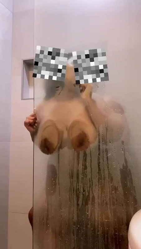 chubby couple shower fun