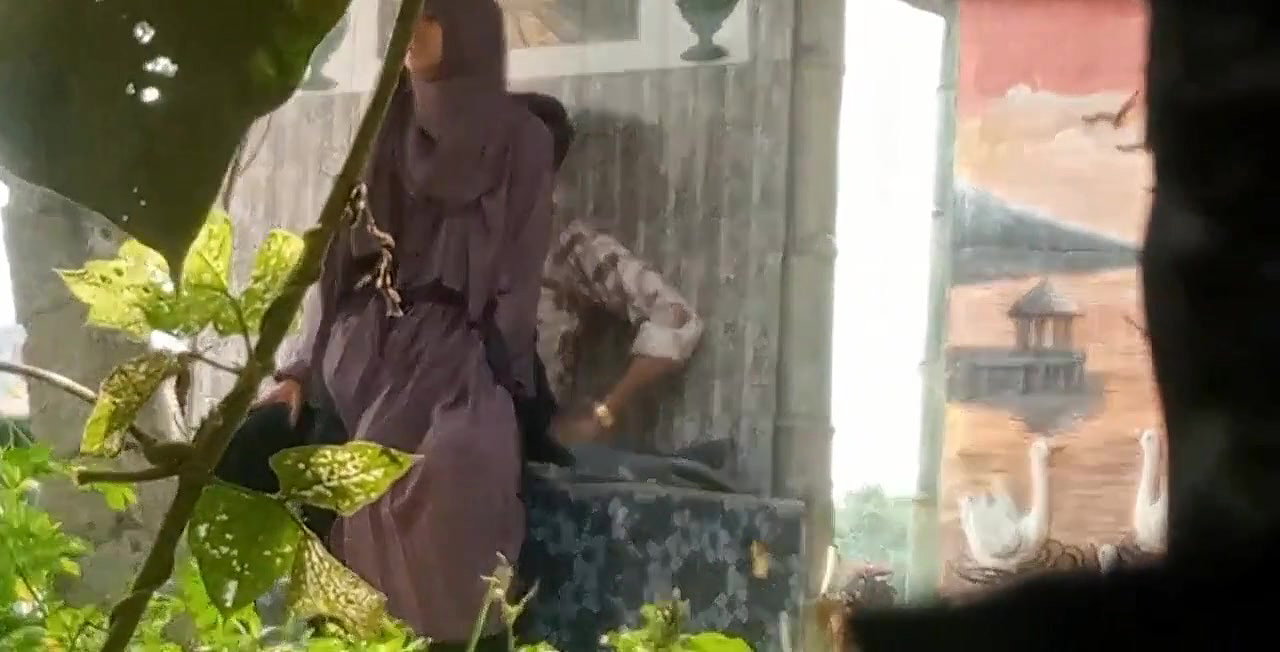Hijabi Girl With Lover Outdoor