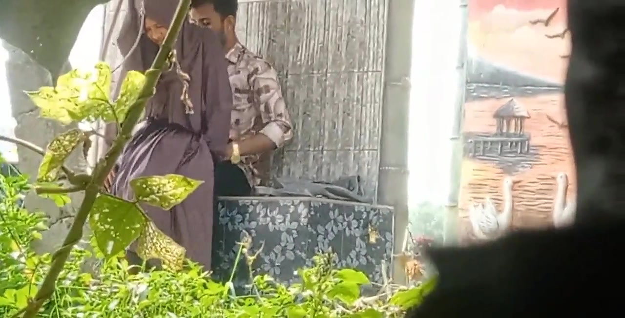 Hijabi Girl With Lover Outdoor