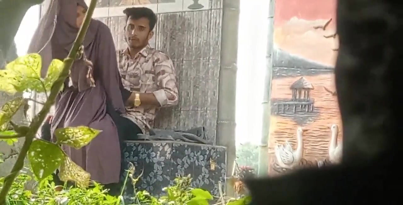 Hijabi Girl With Lover Outdoor