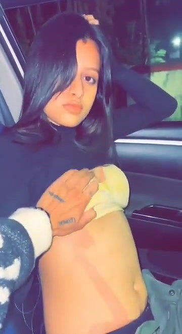 Gf boobs groped in car