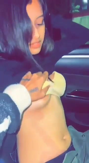 Gf boobs groped in car