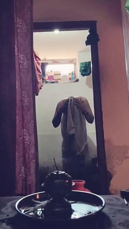 Aunty bathing