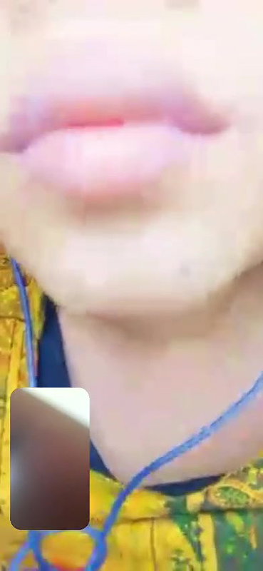 wet pussy GF masturbating during video call sex