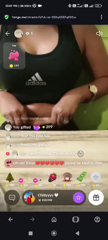 tango girl Chittyyyy boob dikhayi