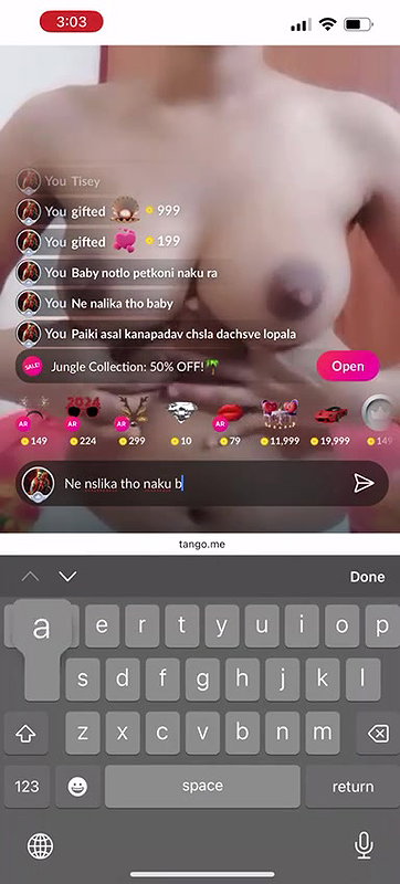 tango girl cute boob show