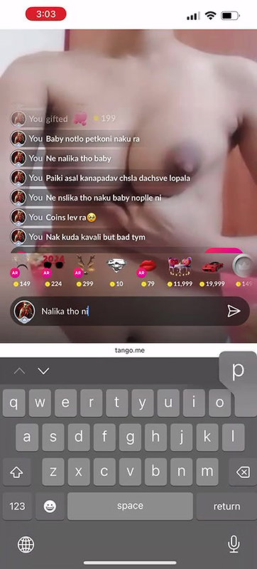 tango girl cute boob show