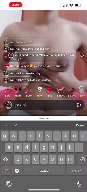 tango girl cute boob show