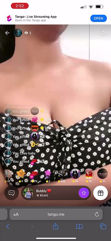 young tango girl boob show