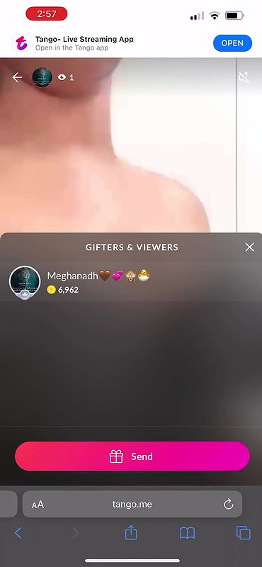 young tango girl boob show