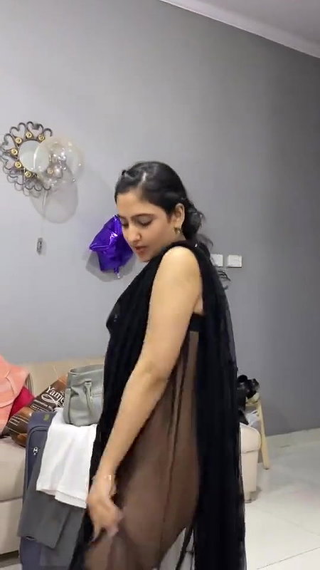 black transparent dress GF hairy pussy viral show