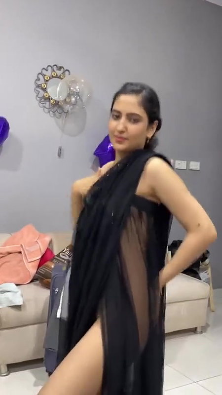 black transparent dress GF hairy pussy viral show