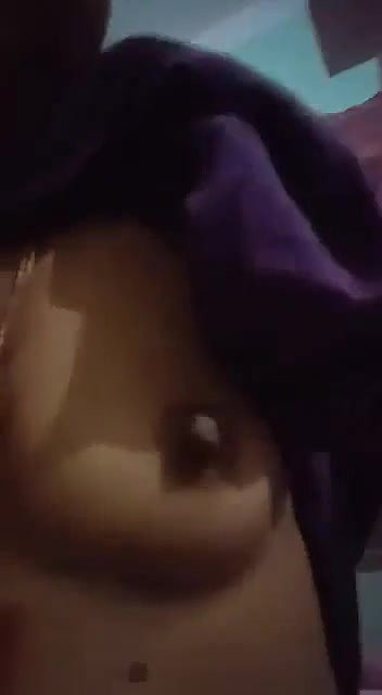 horny selfie girl boob show and viral licking