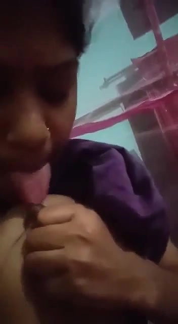 horny selfie girl boob show and viral licking