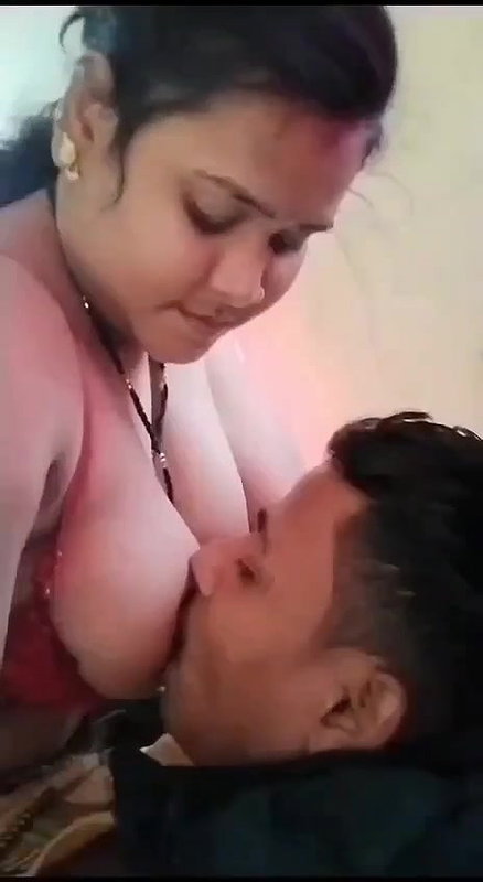 hot wife boob press and sucking by horny husband