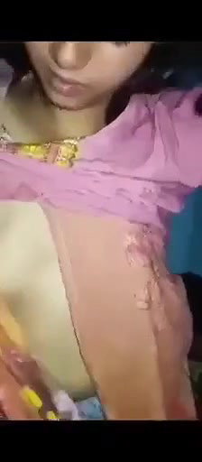 hot babe boob press by lover before sexual course