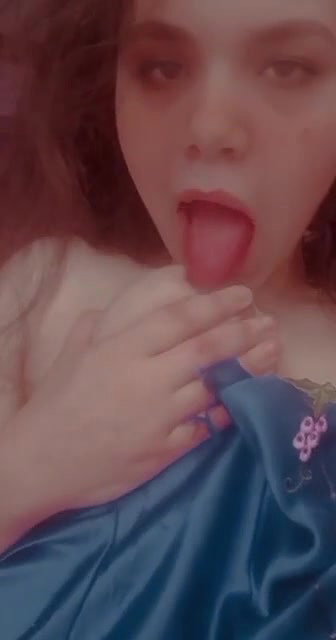boob show Desi girl licks nipple in horniness