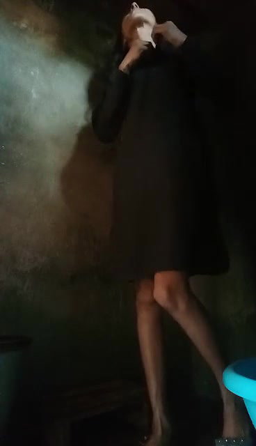 village girl changing dress after nude bath