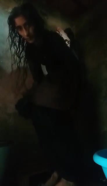 village girl changing dress after nude bath