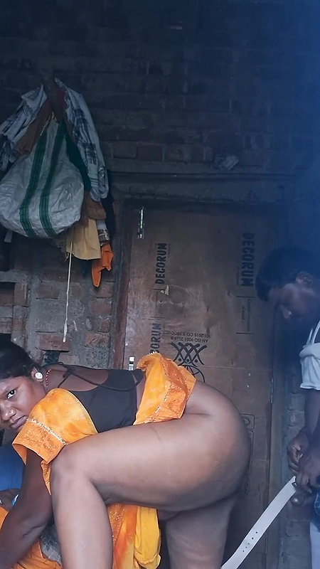 village mature Desi couple sex in standing state