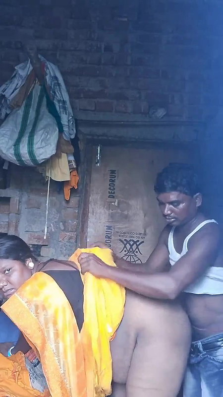 village mature Desi couple sex in standing state