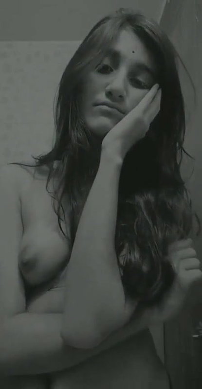 cute Desi girl nude in black and white video