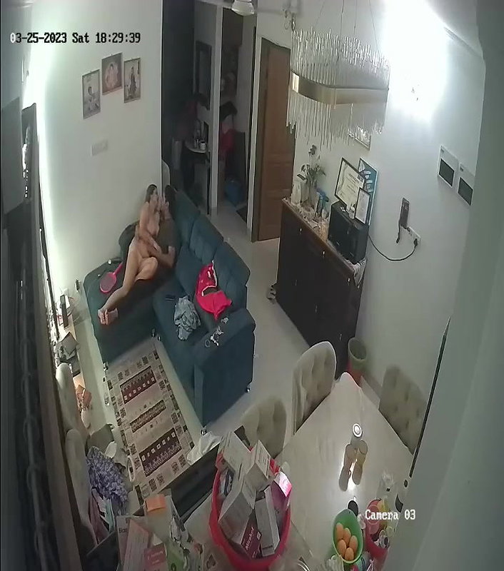 couple nude romance on couch viral hidden sex CCTV