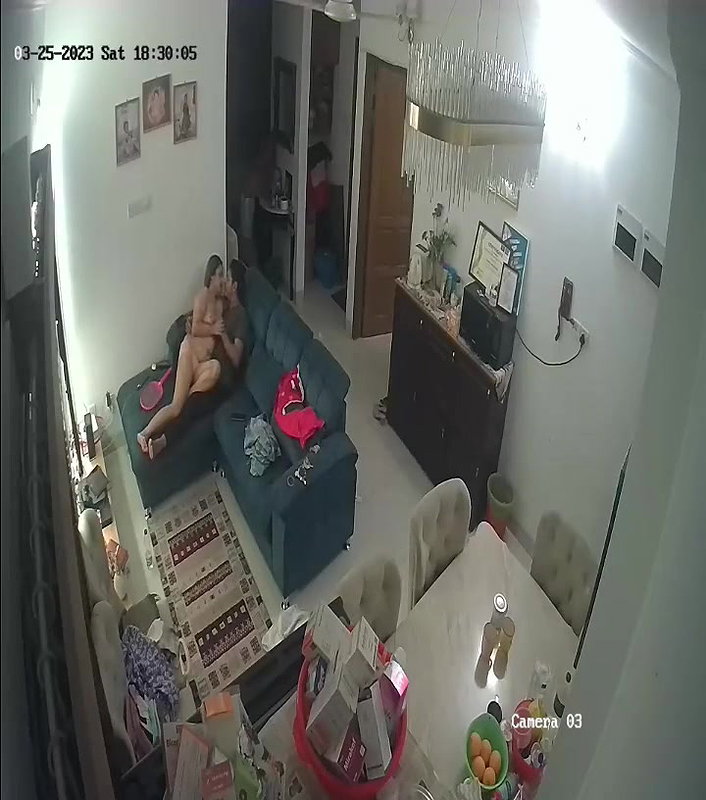 couple nude romance on couch viral hidden sex CCTV